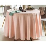 Nappe rectangulaire fontana polyester froiss rose clair