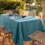 Nappe ultra douce ronde 180 cm peachskin - bleu paon Nappe ultra douce ronde 180 cm peachskin - bleu paon
