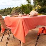 Nappe rond peachskin d180 orange corail Nappe rond peachskin d180 orange corail