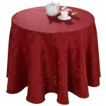 Nappe ronde 170 cm tissu damassé enduit madigan cerise Nappe ronde 170 cm tissu damassé enduit madigan cerise