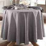 Nappe ronde 180 ø en polyester fontana - gris plomb Nappe ronde 180 ø en polyester fontana - gris plomb