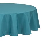 Nappe ronde anti - tache, d180 cm, bleu canard