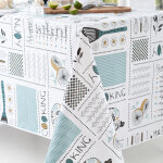 Nappe ronde enjoy cooking toile ciree bleu 140 cm Nappe ronde enjoy cooking toile ciree bleu 140 cm