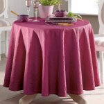 Nappe ronde en ployester fontana effet froiss� permanent 180 � - violet prune