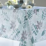 Nappe ronde 140 cm toile ciree aqua Nappe ronde 140 cm toile ciree aqua