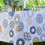 Nappe ronde 140 cm toile ciree curry Nappe ronde 140 cm toile ciree curry