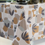 Nappe ronde 140 cm colorblock toile ciree multicolore Nappe ronde 140 cm colorblock toile ciree multicolore