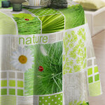 Nappe ronde 140 cm toile ciree vert Nappe ronde 140 cm toile ciree vert
