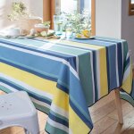 Nappe de table polycoton striber - bleu vert