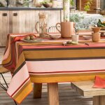 Nappe de table polycoton striber - terracotta