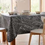 Nappe toile cirée motifs argenté sissinap 140x140 noir Nappe toile cirée motifs argenté sissinap 140x140 noir