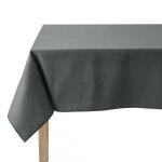 Nappe unie en coton, traite teflon, made in france, cambrai, gris