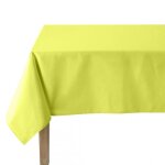 Nappe unie en coton, trait�e teflon, made in france, cambrai, jaune