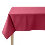 Nappe unie en coton, trait�e teflon, made in france, cambrai rouge