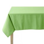 Nappe unie en coton, trait�e teflon, made in france, cambrai, vert