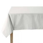 Nappe unie en coton, trait�e teflon, made in france, cambrai , gris
