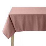 Nappe unie en coton, trait�e teflon, made in france, cambrai, rose poudr�