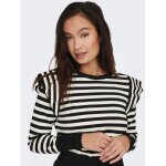 Onlkelci l / s stripe pullover knt noos lise noir; blanc rae