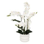 Orchide artificielle en pot mick pot en cramique blanc