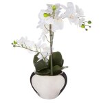 Orchide en pot argent h57