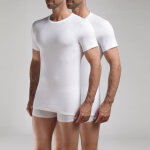 Pack de 2 t - shirts homme col rond blancs en coton
