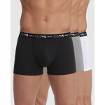 Pack de 3 boxers coton stretch - ceinture sigle noir / gris / blanc en tissu
