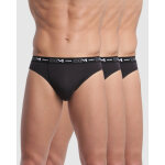 Pack de 3 slips coton stretch - ceinture siglée noir en tissu Pack de 3 slips coton stretch - ceinture siglée noir en tissu
