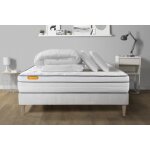 Pack matelas sommier kit blanc memo luxe ressorts memoire de forme couette et 2 oreillers Pack matelas sommier kit blanc memo luxe ressorts memoire de forme couette et 2 oreillers