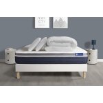 Pack prt a dormir actiflex confort matelas ressorts ensaches memoire de forme sommier kit blanc 2 oreillers ...