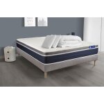 Pack prt a dormir actiflex confort matelas ressorts ensaches memoire de forme sommier kit gris 2oreillers ...