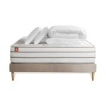 Pack prêt a dormir matelas le douillet memoire de forme biovisco sommier beige 2 oreillers couette Pack prêt a dormir matelas le douillet memoire de forme biovisco sommier beige 2 oreillers couette