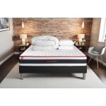 Pack pr�t a dormir matelas energy ressorts ensaches et memoire de forme sommier kit noir couette 2 oreillers ...
