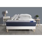 Pack prt a dormir matelas ressorts ensaches memoire de forme sommier kit blanc 2oreillers couette