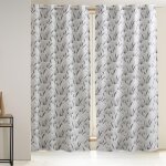 Paire de rideaux tiss�s jacquard noir miyajima