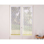 Paire de voilages droits motif flocons - blanc