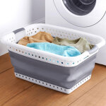 Panier � linge pliable foldy gris