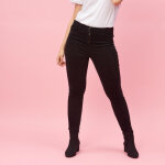 Pantalon 5 poches femme - noir en coton