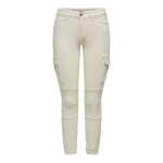 Pantalon cargo fermeture par bouton. fermeture clair taille moyenne gris clair en coton nora