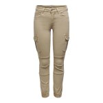 Pantalon cargo fermeture par bouton. fermeture clair taille moyenne marron clair en coton meg
