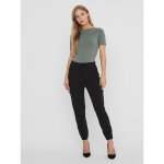 Pantalon cargo loose fit noir en viscose