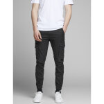 Pantalon cargo slim fit noir en coton nico