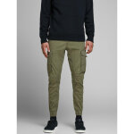 Pantalon cargo slim fit vert fonc en coton