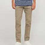 Pantalon chinos beige brun anis en coton