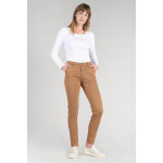 Pantalon chino dyli4 cappuccino blanc en coton