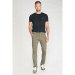 Pantalon chino slim jas kaki vert en coton