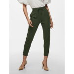 Pantalon cordon d'attache vert en viscose rose