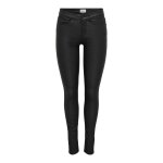 Pantalon en cuir synthtique braguette  boutons taille moyenne noir isla