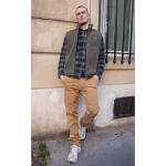 Pantalon droite work beige vic en coton