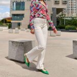 Pantalon ecru sonny velours en coton blanc
