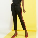 Pantalon fluide  bandes carlos noir